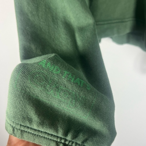 OFFLINE By Aerie Weekend Side Tie Sweatshirt. Green. Running late Small - Picture 5 of 7